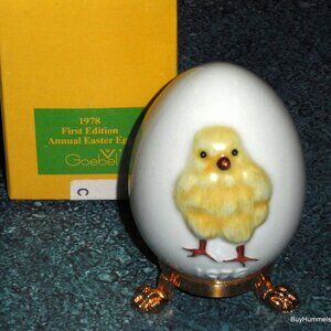 1978 1st Annual Goebel Footed Easter Egg With Box - Little Cute Chick Peep!